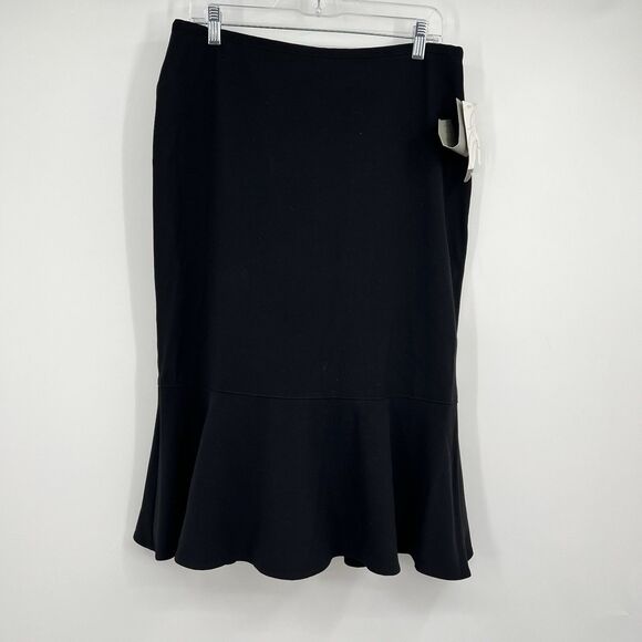 VTG NWT Emma & James Women's Stretch Mermaid Midi Pencil Skirt Ruffle Petite 12 - Picture 1 of 8